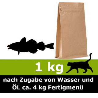 Katzen Trocken Barf Fisch 1 k mit 98% Fischanteil